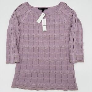 WHBM‎ Women's NWT Size Small Lavender and Gold Sweater Long Sleeve